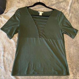 h&m green top